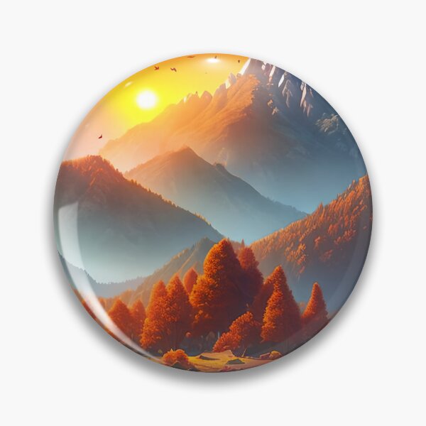 Aperçu de l'œuvre peinture à l'huile de montagnes d'automne créée et vendue par ArkieVisuals.