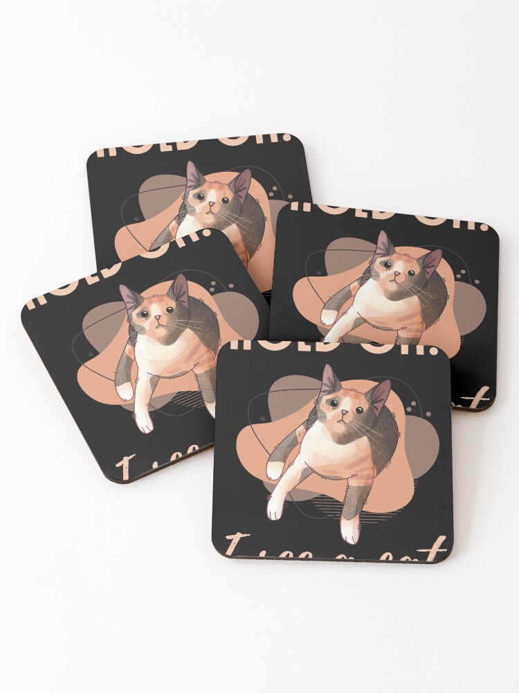 Thumbnail 1 of 5, Coasters (Set of 4), Hold on! I see a Cat! - Calico Cat, Cat Lovers Gift designed and sold by FelineEmporium.
