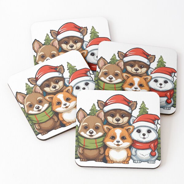 Item preview, Adorable Christmas Animals donning a Santa Claus hat designed and sold by MOA-trends.
