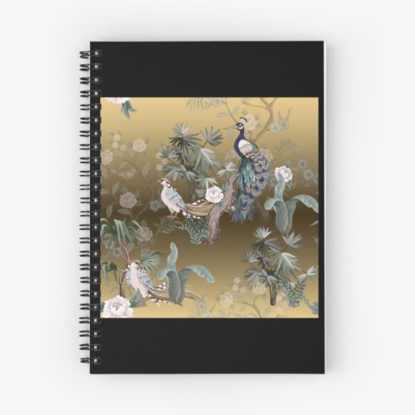 Item preview, Fengshui Oriental Chinoiserie - Gold Leaf Garden With Peacock And Quail 	 	 designed and sold by drzgnpyu84.