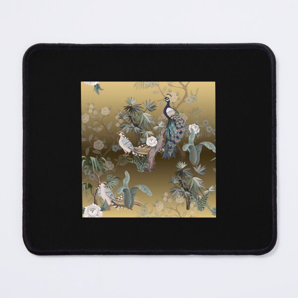 Item preview, Fengshui Oriental Chinoiserie - Gold Leaf Garden With Peacock And Quail 	 	 designed and sold by drzgnpyu84.
