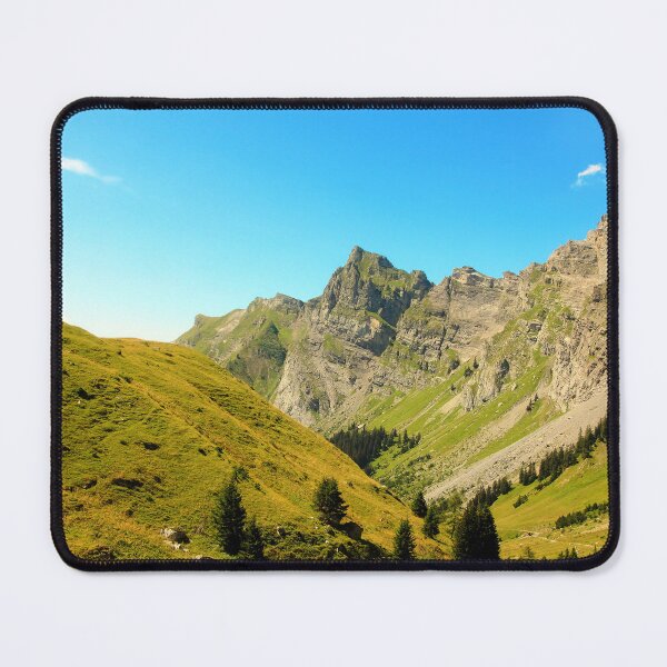 Item preview, Mountain landscape with green slopes and mountain peaks. Swiss Alps.Mountain landscape with green slopes and mountain peaks designed and sold by IaroslavB.