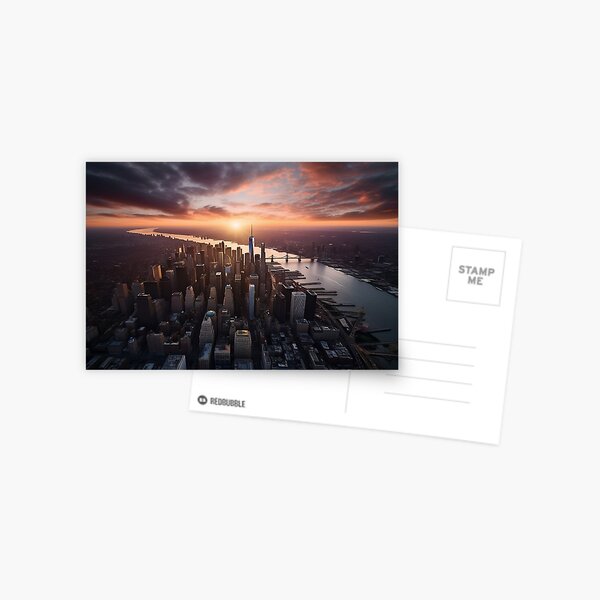 Aperçu de l'œuvre Merveille aérienne : l'horizon vibrant de la ville de New York capturé dans une beauté fascinante créée et vendue par Mr-LeMoNstore.