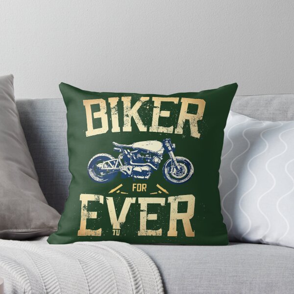Item preview, "Biker for ever" yellow, cafe racer, text logo, grunge designed and sold by Time4Space.