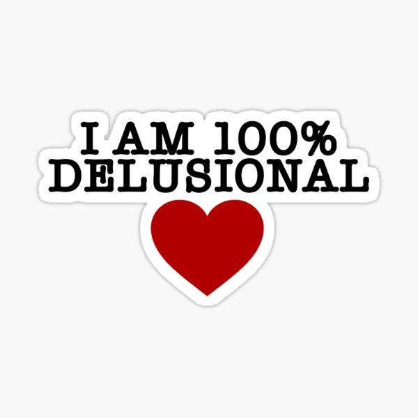 Vista previa del artículo con la obra «Estoy 100% delirante», diseñado y vendido por eemilystickers.