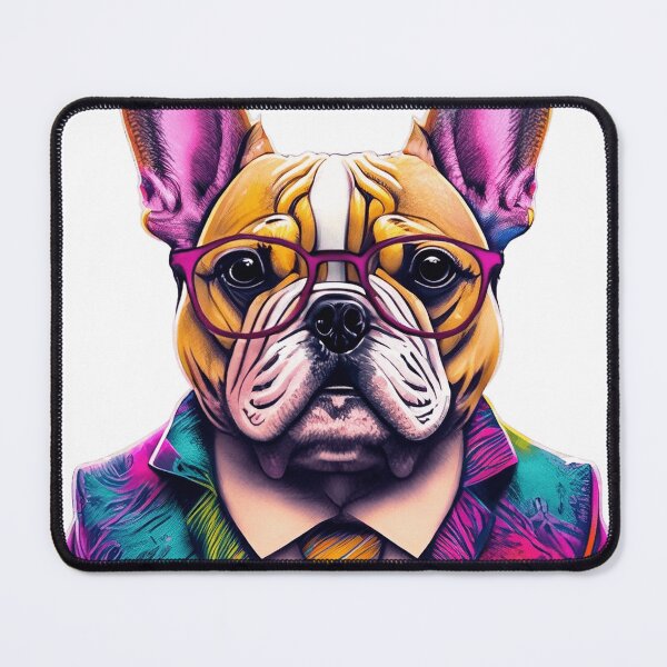 Item preview, Funny French Bulldog Portrait Unique Laughable Dog Owner Gift Hand-Drawn Style Dog Artwork Doggy Charm Comic Vibrant Home Decor designed and sold by ButonDesign.