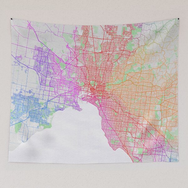 Item preview, Melbourne City Map of Australia - Colorful designed and sold by deMAP.