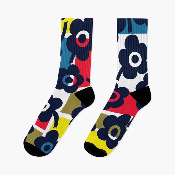 Item preview, Bold Retro Scandinavian Floral Pattern in Bauhaus Colors designed and sold by Deutschic.