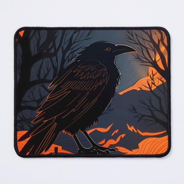 Item preview, Linocut Raven night designed and sold by ZenStickConcept.