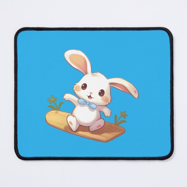 Artikelvorschau, Kawaii-Hase reitet Surfbrett im japanischen Anime-Stil entworfen und verkauft von boldbrushstroke.