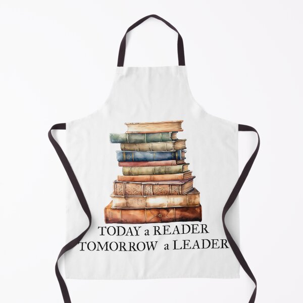 Item preview, Books quote, today a reader tomorrow a leader, stack of books designed and sold by Inktown.