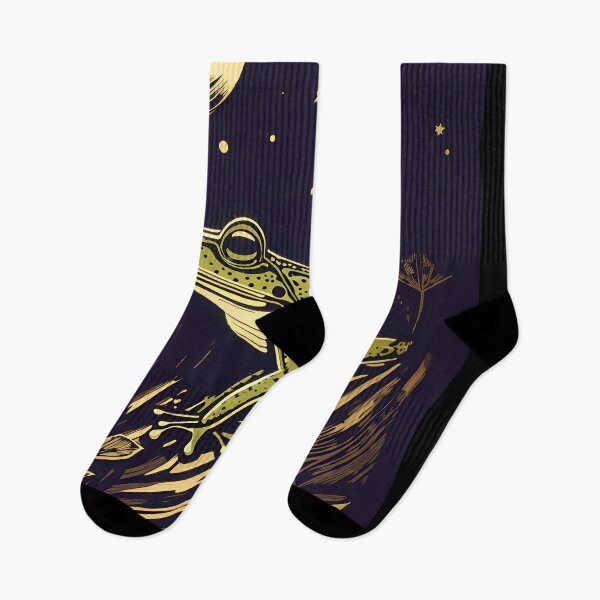 Item preview, Starry night frog, woodcut designed and sold by ZenStickConcept.