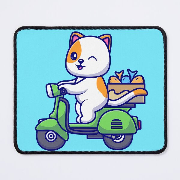 Item preview, Whisker Wheels: Cartoon Cat on Scooter designed and sold by hjian8219.