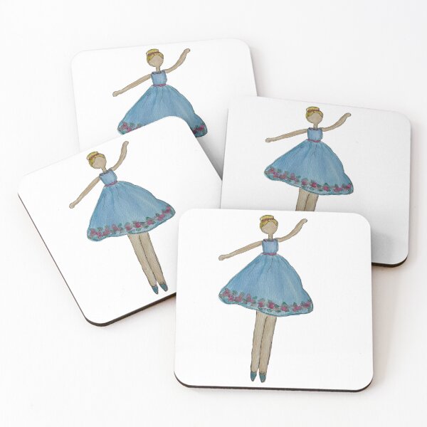 Item preview, Ballet girl in blue dress watercolors hand painted art  designed and sold by Bonniesr.