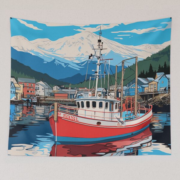 Item preview, A Pop Art Travel Print of Ketchikan - Alaska - US designed and sold by StudioRedKoala.