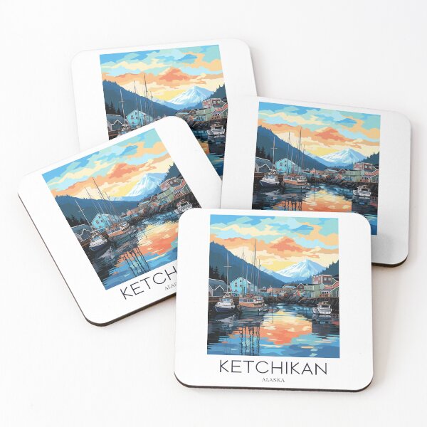 Item preview, A Pop Art Travel Print of Ketchikan - Alaska - US designed and sold by StudioRedKoala.