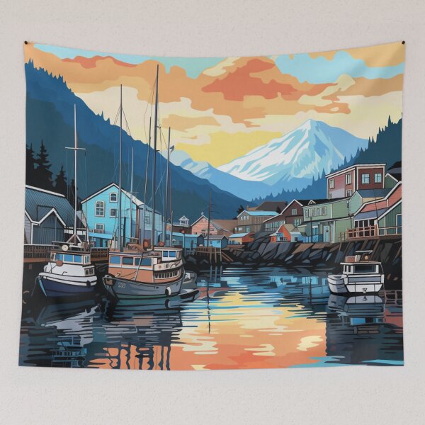 Item preview, A Pop Art Travel Print of Ketchikan - Alaska - US designed and sold by StudioRedKoala.