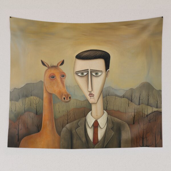 Item preview, Horse and Man w Rolling Hills Behind designed and sold by YoPedro.