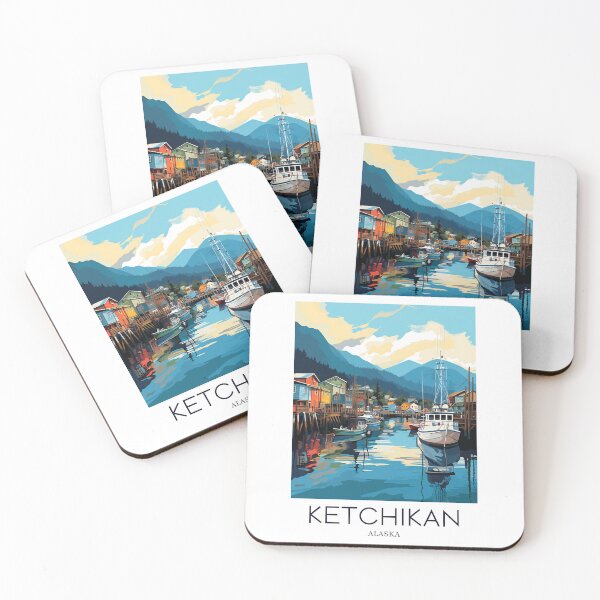 Item preview, A Pop Art Travel Print of Ketchikan - Alaska - US designed and sold by StudioRedKoala.