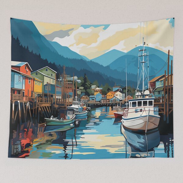 Item preview, A Pop Art Travel Print of Ketchikan - Alaska - US designed and sold by StudioRedKoala.