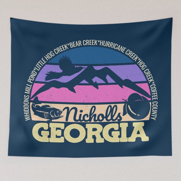 Item preview, Nicholls Georgia Sunset Retro Vintage Local Pride Logo designed and sold by CRHPOD20.
