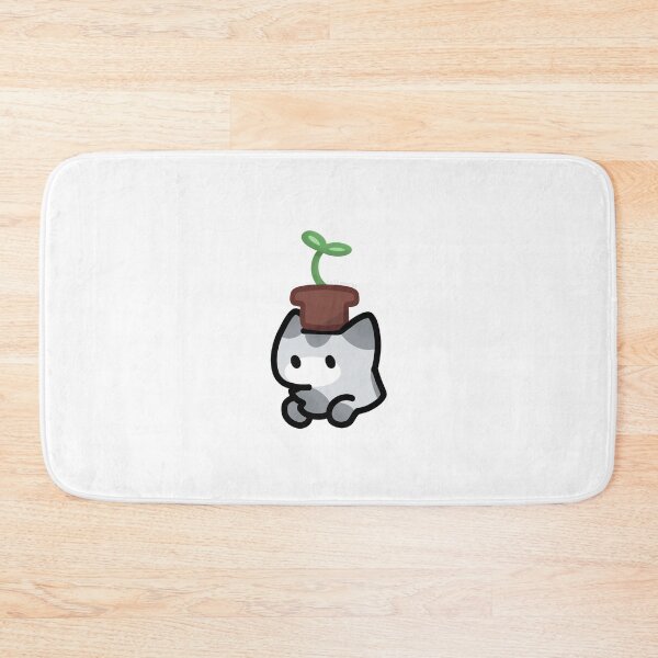 Item preview, Gato gris con maceta en la cabeza designed and sold by CoffeeCatsCafe.