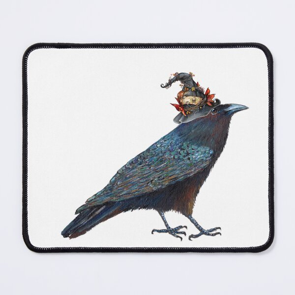 Item preview, Crow in a witch hat designed and sold by Tiffany Roy.
