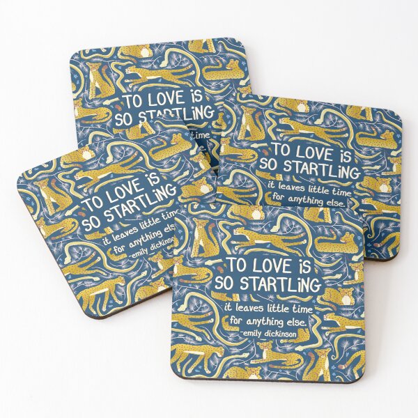 Item preview, To love is so startling | Emily Dickinson quotes | gold cheetah navy designed and sold by Ingrid Poole.