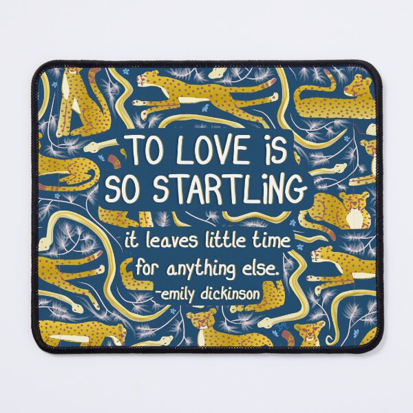 Item preview, To love is so startling | Emily Dickinson quotes | gold cheetah navy designed and sold by Ingrid Poole.