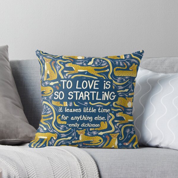 Item preview, To love is so startling | Emily Dickinson quotes | gold cheetah navy designed and sold by Ingrid Poole.