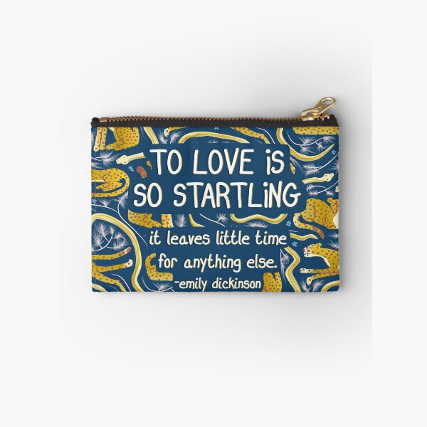 Item preview, To love is so startling | Emily Dickinson quotes | gold cheetah navy designed and sold by Ingrid Poole.