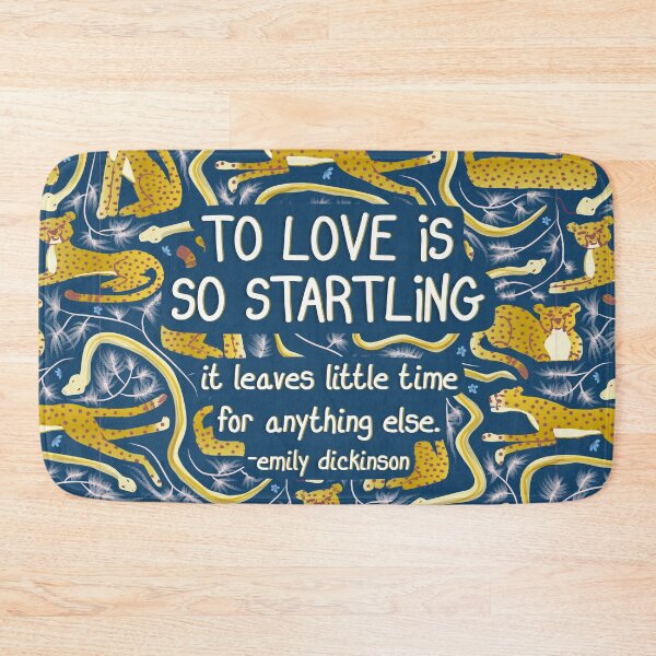 Item preview, To love is so startling | Emily Dickinson quotes | gold cheetah navy designed and sold by Ingrid Poole.