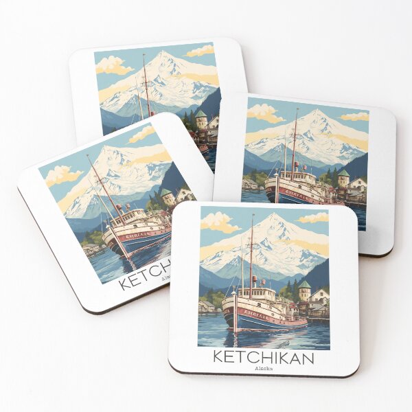 Item preview, A Vintage Travel Illustration of Ketchikan - Alaska - US designed and sold by GoodOldVintage.