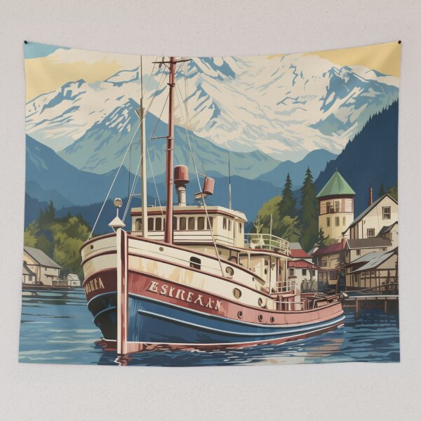 Item preview, A Vintage Travel Illustration of Ketchikan - Alaska - US designed and sold by GoodOldVintage.