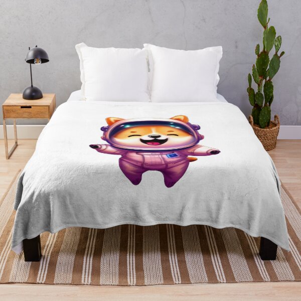 Item preview, Cute happy shiba in astronaut - pink - digital art designed and sold by CRAFTARTTR.