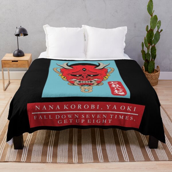 Item preview, Oni Mask Nana Korobi Ya Oki Kanji Fall Down Seven Times, Get Up Eight design designed and sold by Beyond-the-ring.