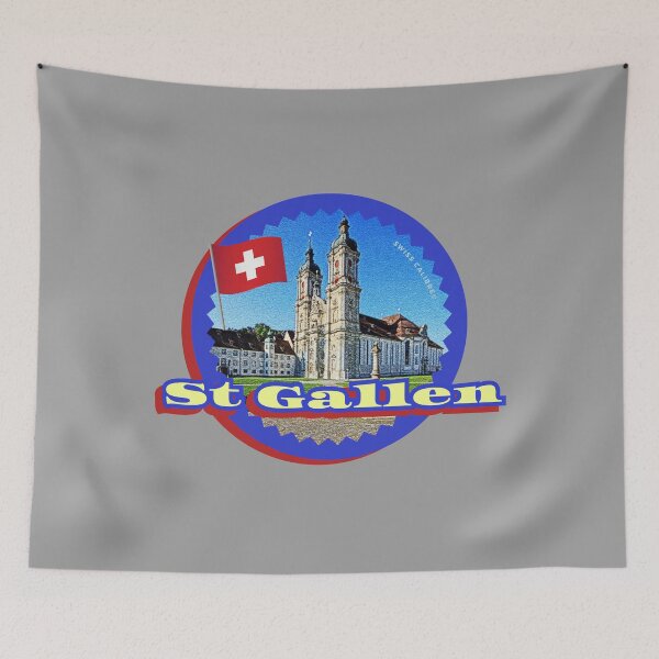 Item preview, St Gallen Switzerland City Travel, Visit San Gallo Hotels in Switz, the Abbey Library, Vintage Swiss Old town, and Canton places for Tourism & Sightseeing in winter, CH Souvenirs from St Gallen designed and sold by SwissCalibre.