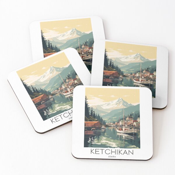 Item preview, A Vintage Travel Illustration of Ketchikan - Alaska - US designed and sold by GoodOldVintage.