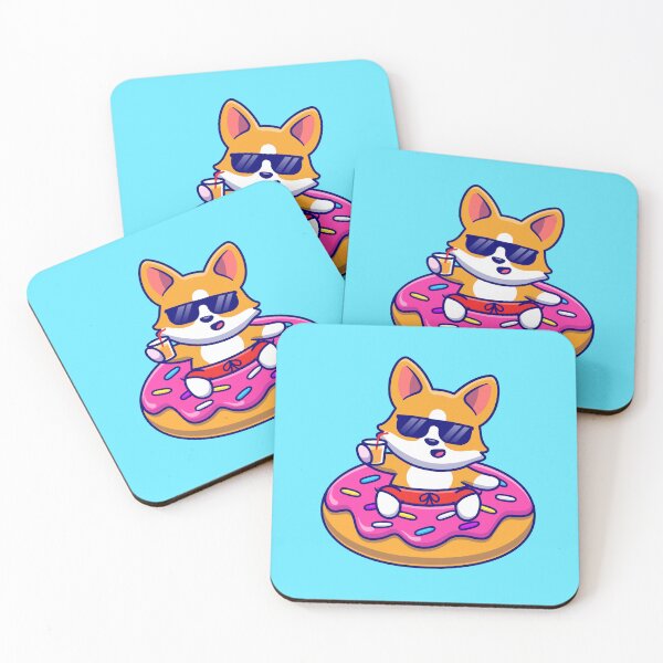 Item preview, Corgi's Doughnut Float: Cartoon Vector Icon designed and sold by hjian8219.