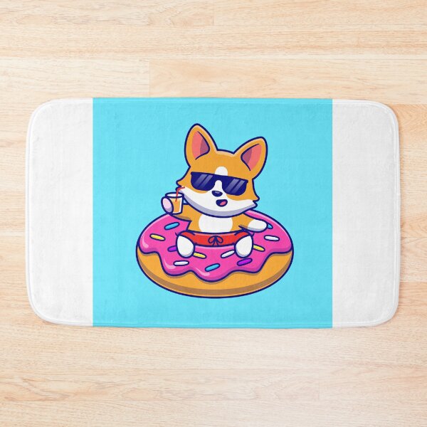 Item preview, Corgi's Doughnut Float: Cartoon Vector Icon designed and sold by hjian8219.