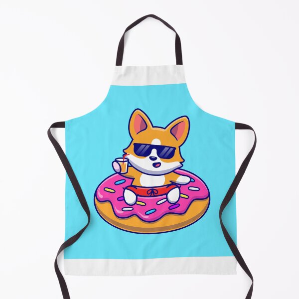 Item preview, Corgi's Doughnut Float: Cartoon Vector Icon designed and sold by hjian8219.