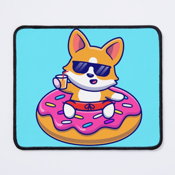 Item preview, Corgi's Doughnut Float: Cartoon Vector Icon designed and sold by hjian8219.