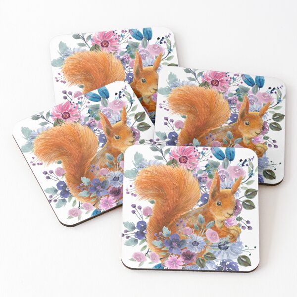 Item preview, Painted Squirrel Floral designed and sold by ArtofAddison.