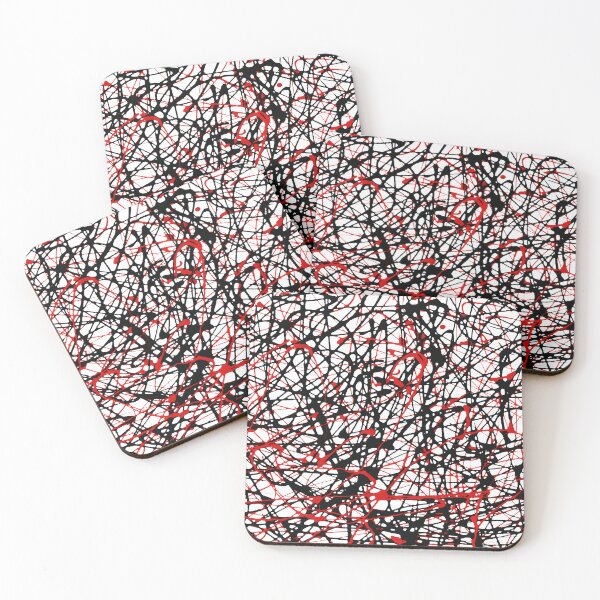 Item preview, Black Red Paint Splatter Lines designed and sold by abstractwhimsy.