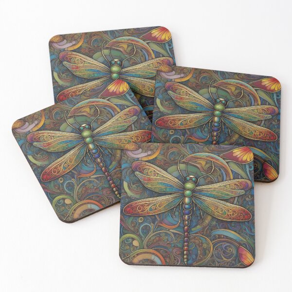 Item preview, Dragonfly Art Nouveau Painting designed and sold by druidwolfart.