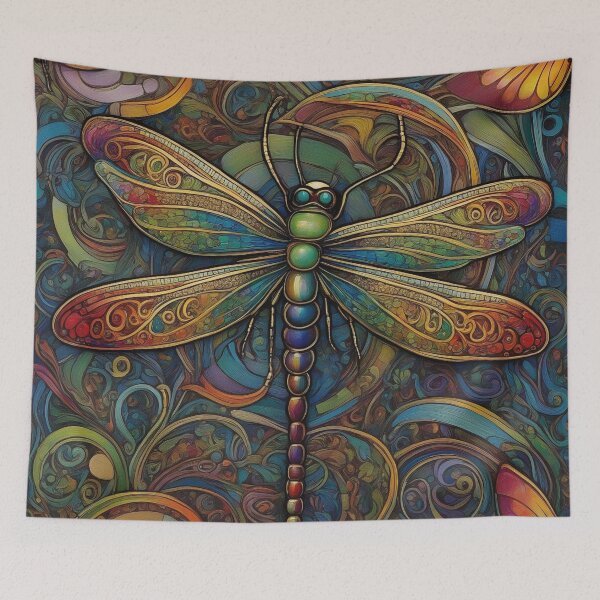 Item preview, Dragonfly Art Nouveau Painting designed and sold by druidwolfart.
