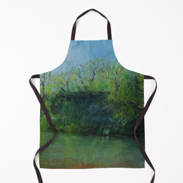 Item preview, beautiful lake with green trees expressionist designed and sold by impactartanime.