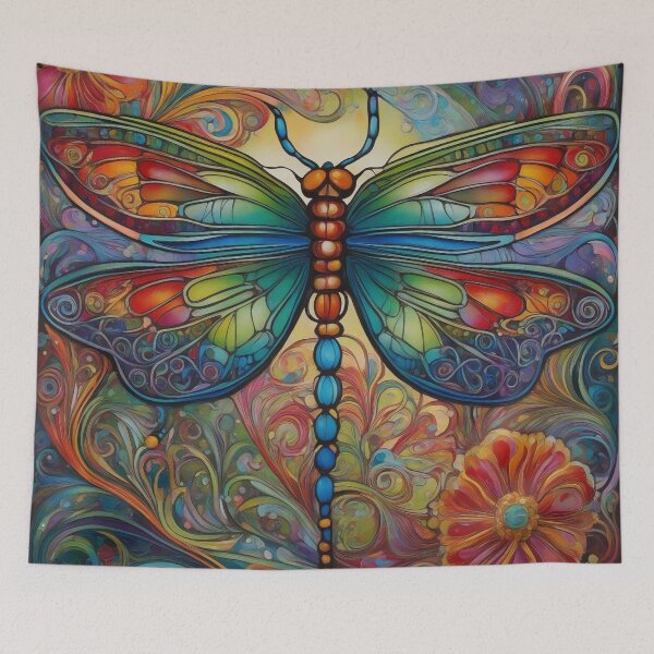 Item preview, Dragonfly Art Nouveau Painting designed and sold by druidwolfart.