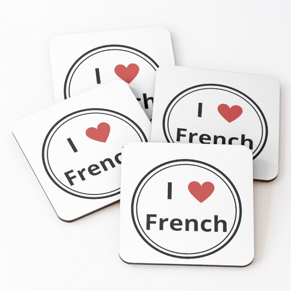 Item preview, Black and white circle of i love french designed and sold by language-des.
