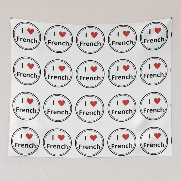 Item preview, Black and white circle of i love french designed and sold by language-des.